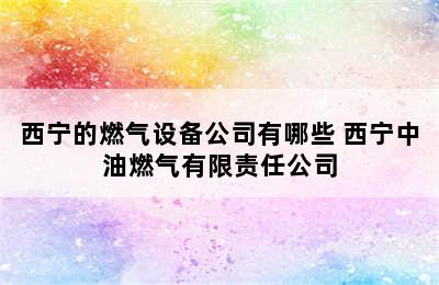 西宁的燃气设备公司有哪些 西宁中油燃气有限责任公司